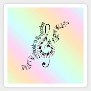 Treble Clef Piano - Musical Notes Sticker